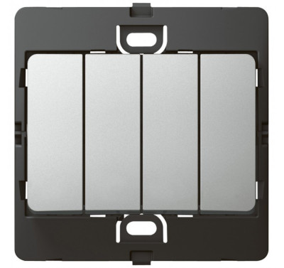 Công tắc bốn 10A - 250V màu bạc